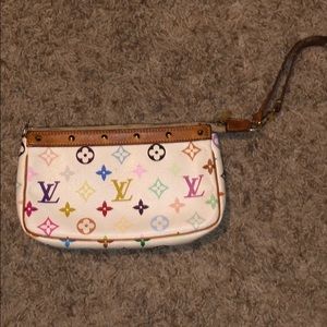 Louis Vuitton print color wristlet